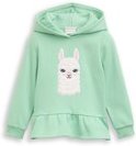 TOM TAILOR Mädchen Hoodie Sweatshirt mit Volant, grün, Uni, Gr. 92/98
