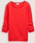 TOM TAILOR DENIM Damen Sweatshirt mit Raffungen, rot, Uni, Gr. XL