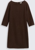 TOM TAILOR Damen Cosy Kleid mit 3/4-Arm, braun, Meliert, Gr. 46