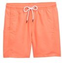 TOM TAILOR DENIM Herren Basic Badeshorts, orange, Uni, Gr. S
