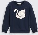 TOM TAILOR Mädchen Oversize Sweatshirt mit Glitzer-Print, blau, Uni, Gr. 92/98