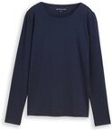 TOM TAILOR Damen Basic Langarmshirt, blau, Uni, Gr. XXXL