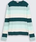 Thumbnail - TOM TAILOR Damen Strickpullover mit Rundhalsausschnitt, grün, Gestreift, Gr. XXXL