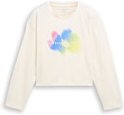 Thumbnail - TOM TAILOR Mädchen Cropped Langarmshirt mit Print, weiß, Uni, Gr. 164