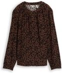 TOM TAILOR Damen Bluse mit Leo-Print, braun, Animalprint, Gr. 38