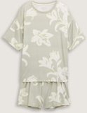 Thumbnail - TOM TAILOR Damen Pyjama-Set mit Allover-Print, grün, Geblümt, Gr. S/36
