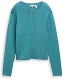 TOM TAILOR Damen Cardigan mit verdeckter Knopfleiste, blau, Uni, Gr. XL