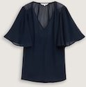 TOM TAILOR Damen Chiffon Bluse, blau, Uni, Gr. 38