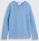 Thumbnail - TOM TAILOR Damen Strickpullover aus Baumwolle, blau, Uni, Gr. XS