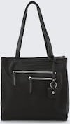 TOM TAILOR Damen TTWINONA M Shopper mit Reißverschluss-Details, schwarz, Uni, Gr. ONESIZE