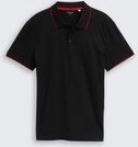TOM TAILOR Herren Slim Fit Jersey Poloshirt mit Stretch, schwarz, Uni, Gr. XL