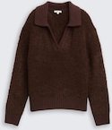 Thumbnail - TOM TAILOR Damen Bouclé Strickpullover mit Kragen, braun, Meliert, Gr. XXXL