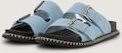 TOM TAILOR Damen Flache Sandalen in Jeans-Optik, blau, Uni, Gr. 40