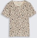 TOM TAILOR Mädchen T-Shirt mit Leo-Muster, weiß, Animalprint, Gr. 128/134