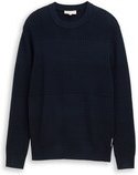 Thumbnail - TOM TAILOR DENIM Herren Regular Fit Strickpullover aus Baumwolle, blau, Uni, Gr. S