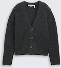 TOM TAILOR DENIM Damen Cardigan mit V-Ausschnitt, grau, Meliert, Gr. M