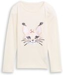 Thumbnail - TOM TAILOR Mädchen Langarmshirt mit Wendepailletten, weiß, Uni, Gr. 128/134