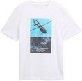 TOM TAILOR Herren T-Shirt mit Fotoprint, weiß, Print, Gr. L