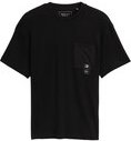 TOM TAILOR DENIM Herren Relaxed Fit T-Shirt mit Brusttasche, schwarz, Uni, Gr. XS
