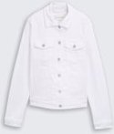 TOM TAILOR Damen Jeansjacke mit Eingriffstaschen, weiß, Uni, Gr. M
