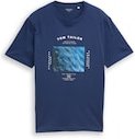 TOM TAILOR Herren T-Shirt mit Foto-Print, blau, Uni, Gr. M
