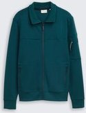 TOM TAILOR Herren Sweatjacke mit Reißverschlusstaschen, grün, Uni, Gr. M