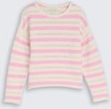 TOM TAILOR Mädchen Cropped Strickpullover mit Streifenmuster, rosa, Gestreift, Gr. 116/122