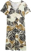 Thumbnail - TOM TAILOR Damen Kleid mit Raffungen, beige, Gemustert, Gr. 40