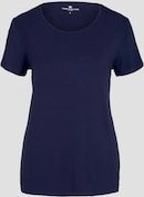 TOM TAILOR Damen Pyjama-T-Shirt, blau, Logo Print, Gr. 44