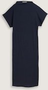 TOM TAILOR DENIM Damen Midi-Kleid mit Stehkragen, blau, Uni, Gr. S