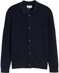 TOM TAILOR Herren Strickjacke mit Knopfleiste, blau, Uni, Gr. XL