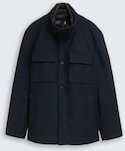TOM TAILOR Herren 2-in-1 Wolljacke mit abnehmbarer Innenjacke, blau, Uni, Gr. XXL