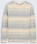 TOM TAILOR Herren Strickpullover im Streifenmuster, weiß, Gestreift, Gr. XXL