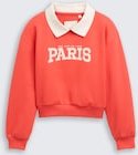 TOM TAILOR Mädchen Cropped Sweatshirt mit Kragen, rot, Uni, Gr. 128