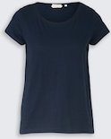 TOM TAILOR Damen T-Shirt aus Baumwolle, blau, Uni, Gr. S