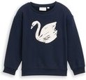 TOM TAILOR Mädchen Oversize Sweatshirt mit Glitzer-Print, blau, Uni, Gr. 104/110