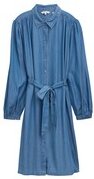 Thumbnail - TOM TAILOR Damen Blusenkleid mit Gürtel, blau, Uni, Gr. 36