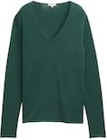 Thumbnail - TOM TAILOR Damen Strickpullover mit V-Ausschnitt, grün, Uni, Gr. L