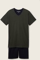 Thumbnail - TOM TAILOR Herren Pyjama Shorty, grün, Streifenmuster, Gr. 52