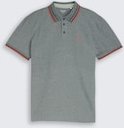 TOM TAILOR Herren Piqué Poloshirt mit Logo-Print, grün, Meliert, Gr. M