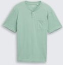 TOM TAILOR Herren Henley T-Shirt mit Brusttasche, grün, Meliert, Gr. S