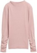 Thumbnail - TOM TAILOR DENIM Damen Langarmshirt mit Raffärmeln, rosa, Meliert, Gr. L