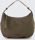 Thumbnail - TOM TAILOR Damen TTLYSA M Schultertasche in Velourleder-Optik, grün, Uni, Gr. ONESIZE