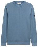TOM TAILOR Herren Strickpullover aus Baumwolle, blau, Uni, Gr. M
