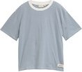 TOM TAILOR DENIM Damen Boxy Fit T-Shirt, blau, Gestreift, Gr. L