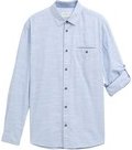 Thumbnail - TOM TAILOR Herren Regular Fit Hemd mit Turn-up-Funktion, blau, Uni, Gr. XXL