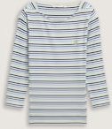 TOM TAILOR Damen Langarmshirt mit Streifenmuster, blau, Gestreift, Gr. XS