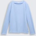 TOM TAILOR Damen Soft-Touch Sweatshirt mit Knopf-Details, blau, Meliert, Gr. S