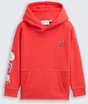 Thumbnail - TOM TAILOR Jungen Oversize Hoodie Sweatshirt, rot, Uni, Gr. 128/134