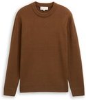 Thumbnail - TOM TAILOR DENIM Herren Strickpullover mit Rundhalsausschnitt, braun, Uni, Gr. S